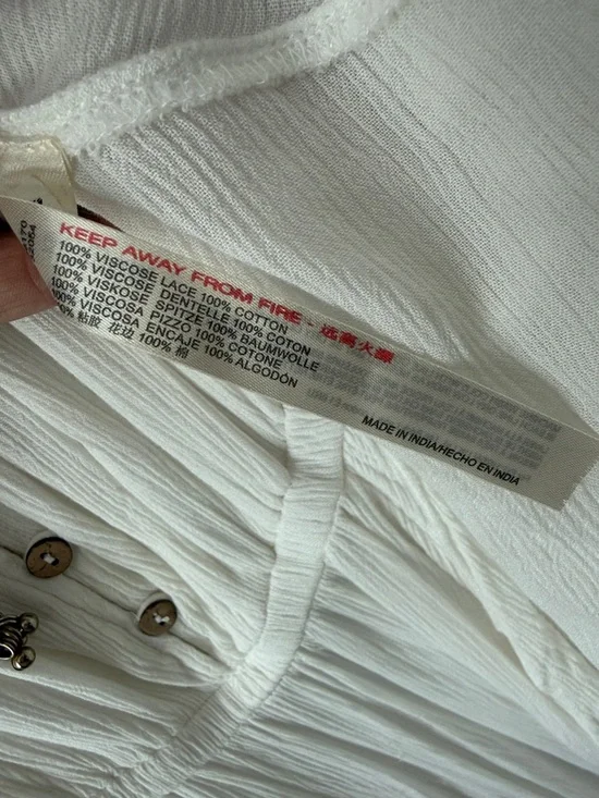 Free People White Flowy Tie-Neck Midi Dress - Picture 5 of 6